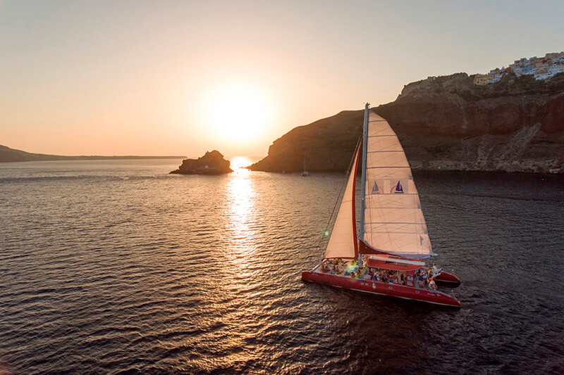 sunset oia catamaran cruise